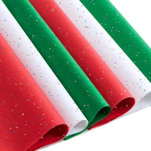 imageJOYIN 180 Sheets Glitter Tissue Paper Red Green White Tissue Paper for Gift Wrapping Supplies 20x20 Christmas Wrapping Paper for Holiday Wrap Craft Decorations