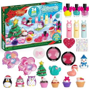 imageJOYIN 2023 Advent Calendar Kids Christmas 24 Days Countdown Calendar Toys for Girls with Little Figures Make Up Set for Kids Christmas Party Favor Gifts