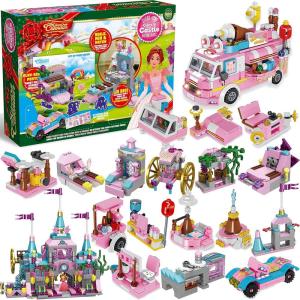 imageJOYIN 2023 Christmas Advent Calendars 24 Days Countdown Calendars with Girls Princess Castle and Ice Cream Truck Building Blocks for Girls Kids STEM Building Toys Party Favor Xmas Gifts Classroom