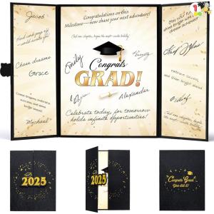 imageJOYIN 2025 Graduation Guestbook AlternativeBlack ampamp Gold 12quot Signature Congrats Graduation Party Decorations Class of 2025 Grad Card for High School College Grad Gift Party Guest Signing CardboardBlack  Gold