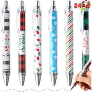 imageJOYIN 24 PCS Christmas Ballpoint Pens Bulk Xmas Rollerball Pen Novelty Pens for Kids Gifts Christmas Party Favors Stationery Supplies Kids Pens School Classroom Favors Stocking Stuffers