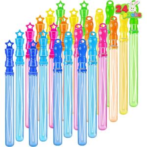 imageJOYIN 24 Pack 146 Big Bubble Wands Bulk 2 Dozen for Summer Toy OutdoorIndoor Activity Use Easter Bubbles Party Favors Supplies for KidsStarCircle
