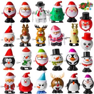imageJOYIN 24 Pack Christmas Wind Up Toy Assortments Stocking Stuffers for Christmas Party Favor Supply Accessories 24 Pieces Pack