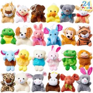 imageJOYIN 24 Pcs Mini Sea Animal Plush Toys Stuffed Sea Animal Bulk for Kids Birthday Party Favors Basket Stuff Pinata Fillers Goodie Bag Fillers School Prizes Valentines Day Party SuppliesSitting Animals
