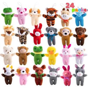 imageJOYIN 24 Pcs Mini Sea Animal Plush Toys Stuffed Sea Animal Bulk for Kids Birthday Party Favors Basket Stuff Pinata Fillers Goodie Bag Fillers School Prizes Valentines Day Party SuppliesStanding Animals