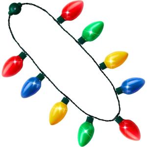 imageJOYIN 3 Packs Christmas Necklace LED Light Up Necklaces 9 Bulbs LED Holiday Party Favor Costume Accessories for Christmas Xmas Favor Party Supply