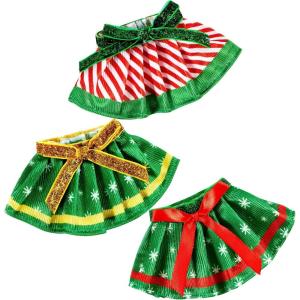 imageJOYIN 3 Pcs Christmas Skirts for Doll Xmas Green Santa Clothing Dance Dress Accessories Set for Christmas Decorations and Specials