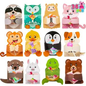 imageJOYIN 36 Pcs Valentines Day Gifts Cards with Animal DesignsValentines Greeting Cards Candy Holder Cards for Kids Valentine Classroom Exchange Cards Party Favors Cards only