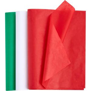 imageJOYIN 36 Sheets Christmas Tissue Paper Red Green ampamp White 20x20 Inch Wrapping Paper for Gift Wrapping DIY Crafts ampamp Holiday Decorations
