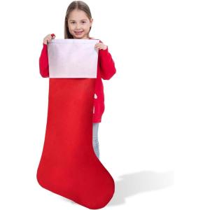 imageJOYIN 38quot Jumbo Christmas Stocking Personalized Extra Large Xmas Stockings Felt Giant Soft Red Christmas Decor for Kids Adults Family Xmas Party Decorations Gifts38 inch