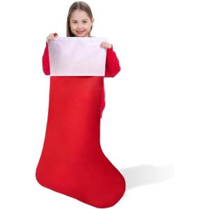 imageJOYIN 38quot Jumbo Christmas Stocking Personalized Extra Large Xmas Stockings Felt Giant Soft Red Christmas Decor for Kids Adults Family Xmas Party Decorations Gifts43 inch