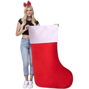 imageJOYIN 38quot Jumbo Christmas Stocking Personalized Extra Large Xmas Stockings Felt Giant Soft Red Christmas Decor for Kids Adults Family Xmas Party Decorations Gifts54 inch