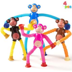 imageJOYIN 4 Pcs Pop Tubes Suction Cup Giraffe Toys Autism Sensory Gifts Fidget Toys for Kids Toddler Boys Girls Year Ages 3 4 5 6 7 8 9 10 Birthday Party Favors Kids Travel Classroom PrizeMonkey