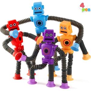imageJOYIN 4 Pcs Pop Tubes Suction Cup Giraffe Toys Autism Sensory Gifts Fidget Toys for Kids Toddler Boys Girls Year Ages 3 4 5 6 7 8 9 10 Birthday Party Favors Kids Travel Classroom PrizeRobot