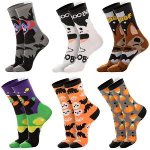 imageJOYIN 6 Pcs Halloween Fuzzy Fall SocksFashion Printed SocksNovelty Pumpkin Sock Warm Soft Spooky Sock for Unisex for Halloween Present Cosplay Costume Theme Parties Stage Performances
