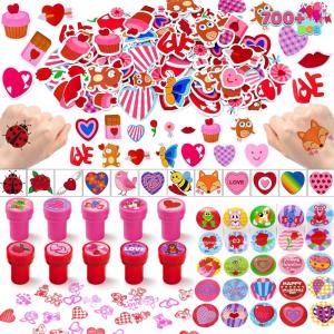 imageJOYIN 700 Pcs Valentines Day Party Favor Supplies Craft Set Foam Stickers for Kid Tattoos Stampers ampamp Stickers for Decorations Photo Props School Classroom Holiday Exchange Game Prizes Art Craft