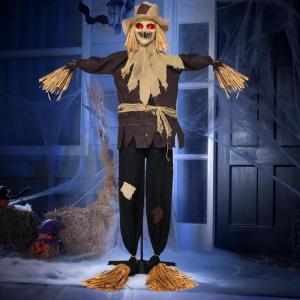 imageJOYIN 72quot Halloween Animatronics Scarecrow Decoration Outdoor Standing Ghost Prop with Motion Light Sound Scary Animated Decor for Yard Farm Garden Indoor Haunted HouseScarecrow