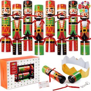 imageJOYIN 8 Pack Christmas Party Favor NonSnap Nutcrackers Design Party Table Favors with Holiday Party Favor Supplies for Kids and Adults Christmas Parties Dinners and HolidaysNutcrackers