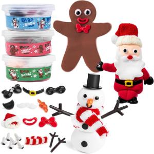 imageJOYIN Christmas Build Your Snowman Santa Claus and Gingerbread Man Craft Kit 3 Packs Christmas Craft Kit for Arts and Craft Activities Xmas DIY Gift Stocking Stuffers for Kids Party Favor