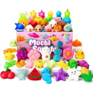 imageJOYIN Mochi Squishy Toys Set Random 25 Pack Mini Squishy Mochi Party Favors for Kids Kawaii Stress Relief Toys Basket Stuffers Goodie Bags Fillers Birthday Gifts Classroom Prizes