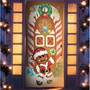 imageJoiedomi Christmas Gingerbread Door Cover Window Banner Front Door Porch Sign Village Displays Christmas Indoor Outdoor Decor Holiday Winter House Decoration 72quotX 30quot1 PCS