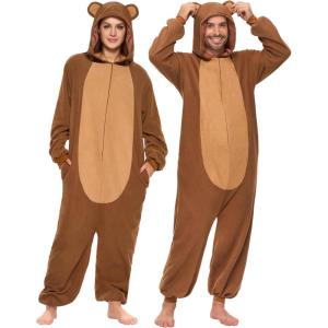 imageSpooktacular Creations Halloween Dalmatian Dragon Triceratop Unisex Pajama Adult Animal Costume Halloween Costume PartyBrown Bear