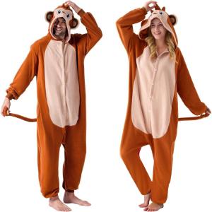 imageSpooktacular Creations Halloween Dalmatian Dragon Triceratop Unisex Pajama Adult Animal Costume Halloween Costume PartyBrown Monkey