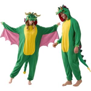 imageSpooktacular Creations Halloween Dalmatian Dragon Triceratop Unisex Pajama Adult Animal Costume Halloween Costume PartyGreen Dragon