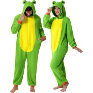 imageSpooktacular Creations Halloween Dalmatian Dragon Triceratop Unisex Pajama Adult Animal Costume Halloween Costume PartyGreen Frog