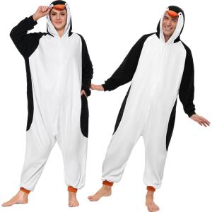 imageSpooktacular Creations Halloween Dalmatian Dragon Triceratop Unisex Pajama Adult Animal Costume Halloween Costume PartyWhite Penguin