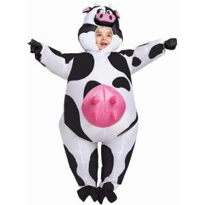 imageSpooktacular Creations Kids Inflatable Costume Full Body Inflatable Cow Suit Air Blow Up Cow Halloween Costume Deluxe Farm Animal Outfit for Halloween Dress Up Parties