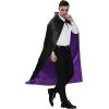 imageJOYIN Adult Unisex Vampire Costume Accessories Halloween Vampire Cape with Reversible Hooded Cape Cloak and Tattoo ScarBlack Purple