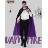 imageJOYIN Adult Unisex Vampire Costume Accessories Halloween Vampire Cape with Reversible Hooded Cape Cloak and Tattoo ScarBlack Purple