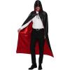 imageJOYIN Adult Unisex Vampire Costume Accessories Halloween Vampire Cape with Reversible Hooded Cape Cloak and Tattoo ScarBlack Red