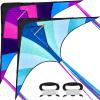 imageJOYIN 2 Packs Large Delta Kite Blue and Purple Kite Easy to Fly Huge Kites for Kids and Adults with 2625 ft Kite String Large Delta Beach Kite for Outdoor Games and Activities