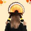 imageJOYIN 1 PC Thanksgiving Turkey Brown Hat Wings Moving for Trot Dress Up Party Role Play Carnival Cosplay Turkey Funny Hat for Thanksgiving Christmas Decor Halloween Costume Accessories