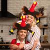 imageJOYIN 1 PC Thanksgiving Turkey Brown Hat Wings Moving for Trot Dress Up Party Role Play Carnival Cosplay Turkey Funny Hat for Thanksgiving Christmas Decor Halloween Costume Accessories
