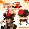 imageJOYIN 1 PC Thanksgiving Turkey Brown Hat Wings Moving for Trot Dress Up Party Role Play Carnival Cosplay Turkey Funny Hat for Thanksgiving Christmas Decor Halloween Costume Accessories