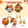 imageJOYIN 2 PCS Thanksgiving Turkey Tabletop Centerpiece Decor Resin Figurines Decoration for Autumn Fall Harvest Home Indoor Kitchen Party Supplies