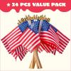 imageJOYIN 24 Pcs Small American Flags on Stick 4x6 Inch for 4th of July Celebration Memorial Day decorations Patriotic Party Supplies Independence Day Gathering Veterans Day Patriotic Party Favors