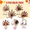 imageJOYIN 4 Pcs Thanksgiving Turkey Tea Light Candle Holders Fall Centerpiece Home Decor Table Kitchen Autumn Decorations