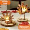 imageJOYIN 4 Pcs Thanksgiving Turkey Tea Light Candle Holders Fall Centerpiece Home Decor Table Kitchen Autumn Decorations