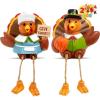 imageJOYIN 2 PCS Thanksgiving Turkey Tabletop Centerpiece Decor Resin Figurines Decoration for Autumn Fall Harvest Home Indoor Kitchen Party Supplies