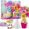 imageKlever Kits Button Flower Craft with 2 Vases  Make Your Own Flower Bouquet with Button and Felt  DIY Kits Art and Crafts Gift for Birthday