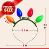 imageJOYIN 1 Pack Christmas Headband LED Light Bulb Flashing Headband with 4 Colorful LED Bulbs for Adults Kids Accessories Christmas Party Favors Xmas Party Supplies