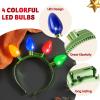 imageJOYIN 1 Pack Christmas Headband LED Light Bulb Flashing Headband with 4 Colorful LED Bulbs for Adults Kids Accessories Christmas Party Favors Xmas Party Supplies