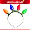 imageJOYIN 1 Pack Christmas Headband LED Light Bulb Flashing Headband with 4 Colorful LED Bulbs for Adults Kids Accessories Christmas Party Favors Xmas Party Supplies