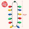 imageJOYIN 12PCS Christmas LED Necklace Christmas Necklace with 12 LED Bulbs Light Up Accessories for Adults Kids Holidays Parties Favors Accessories Decorations