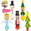 imageJOYIN 202 Pcs Christmas Wooden Beads Craft Kit DIY Wood Bead Printed Ornaments Make Snowman Santa Claus Angel Nutcracker Tree for Christmas Hanging Decoration Holiday Xmas Art Activities for Kids