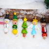 imageJOYIN 202 Pcs Christmas Wooden Beads Craft Kit DIY Wood Bead Printed Ornaments Make Snowman Santa Claus Angel Nutcracker Tree for Christmas Hanging Decoration Holiday Xmas Art Activities for Kids